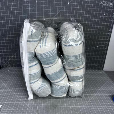 Blue and White Chair Cushions three 