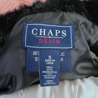 CHAPS Denim Faux Fur Vest 