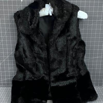 CHAPS Denim Faux Fur Vest 
