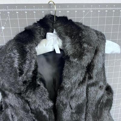 CHAPS Denim Faux Fur Vest 