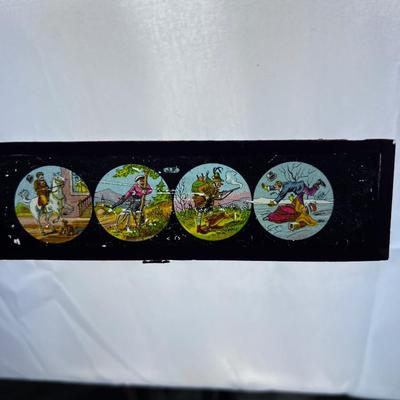 antique MAGIC LANTERN GLASS SLIDES JOHANN FALK LONG