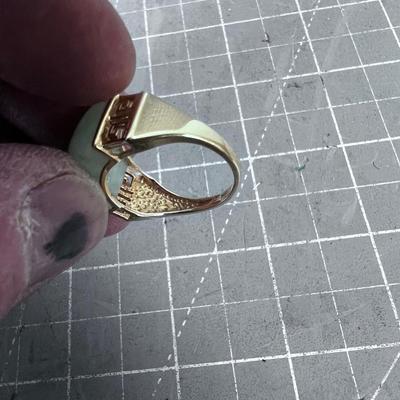 14 K Gold and Jade Ring 