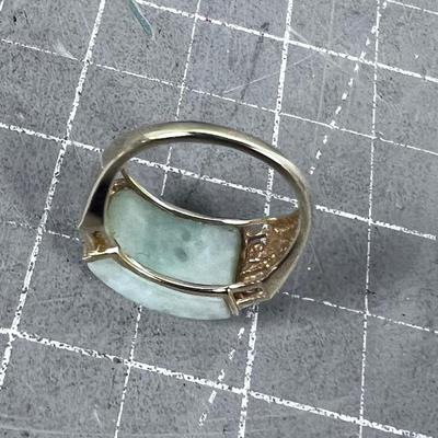 14 K Gold and Jade Ring 