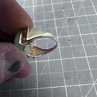 14 K Gold and Jade Ring 