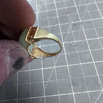 14 K Gold and Jade Ring 