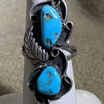 ELLA COWBOY NAVAJO TURQUOISE & STERLING SILVER RING