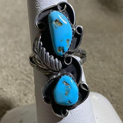 ELLA COWBOY NAVAJO TURQUOISE & STERLING SILVER RING