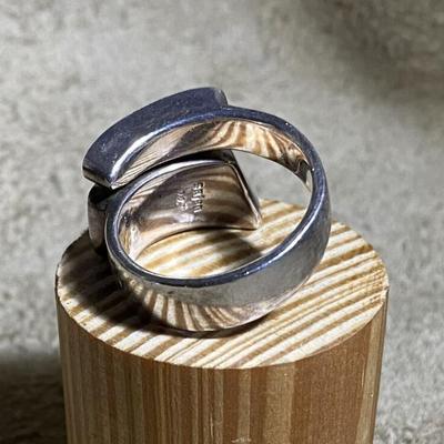 modernist SAJEN BALINESE STERLING & ABALONE RING SIZE 8.5
