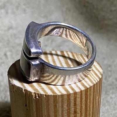 modernist SAJEN BALINESE STERLING & ABALONE RING SIZE 8.5