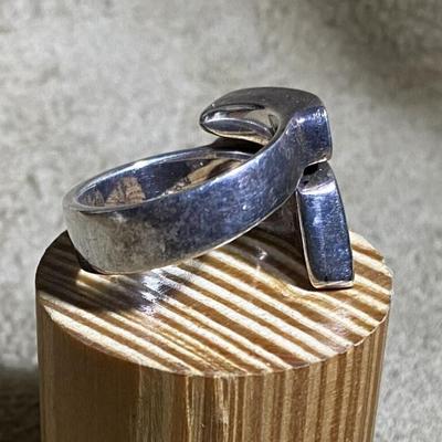 modernist SAJEN BALINESE STERLING & ABALONE RING SIZE 8.5