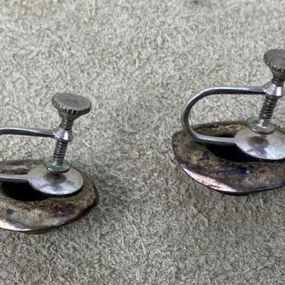 vintage WESTERN COWBOY HAT PIN & EARRINGS SET