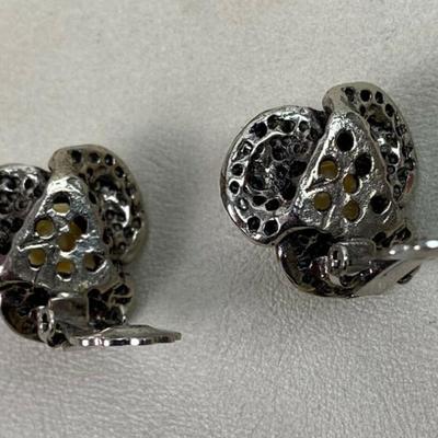 vintage RHINESTONE & PEARL CLIPON EARRINGS