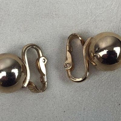 vintage NAPIER JEWELRY GOLD BEAD LEVER BACK EARRINGS