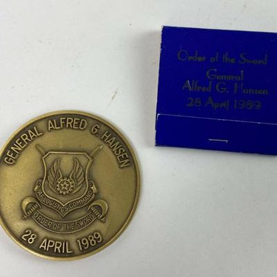 SERVICE MEDALLION US AIR FORCE GENERAL ALFRED G HANSEN 1989 