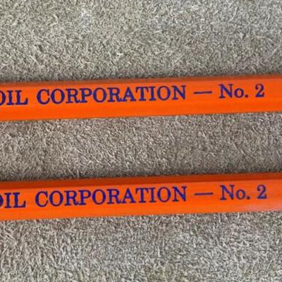 GULF OIL CORP No. 2 WOODEN ADVERTISING PENCIL pair