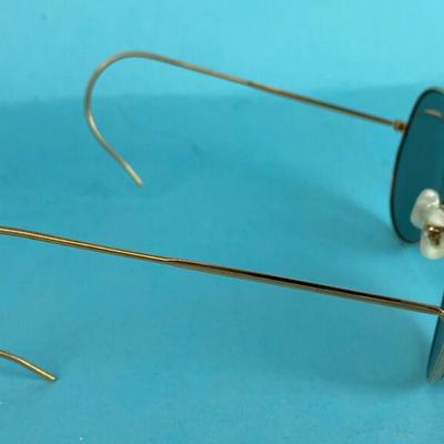retro AVIATOR SUNGLASSES goldtone wire rim frame 1960s