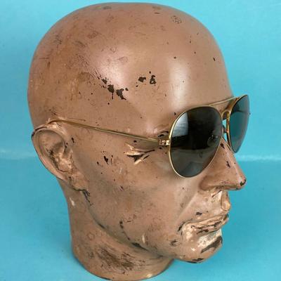retro AVIATOR SUNGLASSES goldtone wire rim frame 1960s