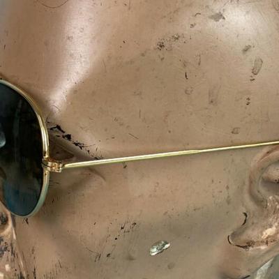 retro AVIATOR SUNGLASSES goldtone wire rim frame 1960s