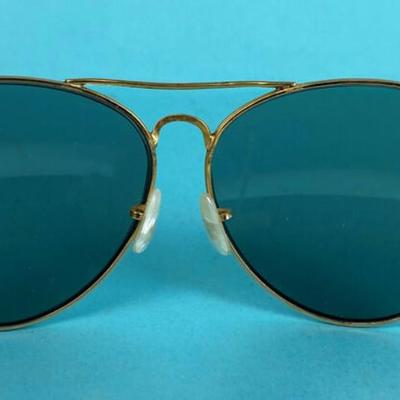 retro AVIATOR SUNGLASSES goldtone wire rim frame 1960s