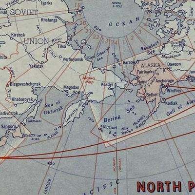 MSTS MILITARY SEA TRANSPORTATION SERVICE MAP NORTH PACIFIC ARENA 1950s 