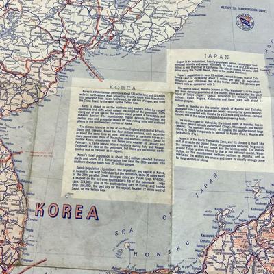 MSTS MILITARY SEA TRANSPORTATION SERVICE MAP NORTH PACIFIC ARENA 1950s 