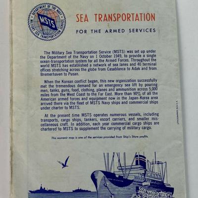 MSTS MILITARY SEA TRANSPORTATION SERVICE MAP NORTH PACIFIC ARENA 1950s 