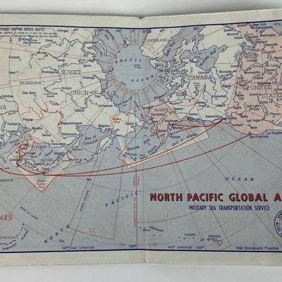 MSTS MILITARY SEA TRANSPORTATION SERVICE MAP NORTH PACIFIC ARENA 1950s 