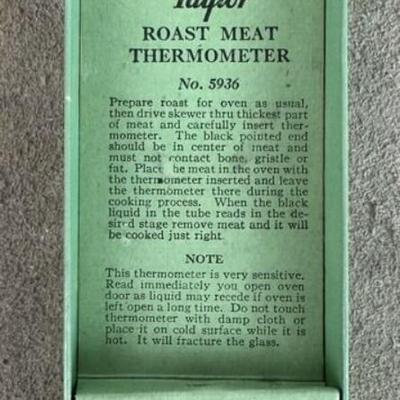 vintage TAYLOR ROAST MEAT THERMOMETER depression kitchen 1934
