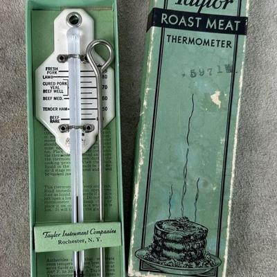 vintage TAYLOR ROAST MEAT THERMOMETER depression kitchen 1934