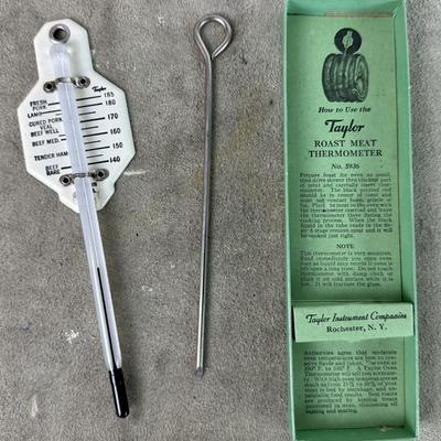 vintage TAYLOR ROAST MEAT THERMOMETER depression kitchen 1934