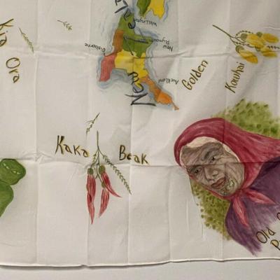 NEW ZEALAND SOUVENIR SCARF 1950s 