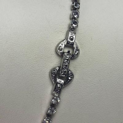 elegant WHITE RHINESTONE FAUX DIAMOND NECKLACE