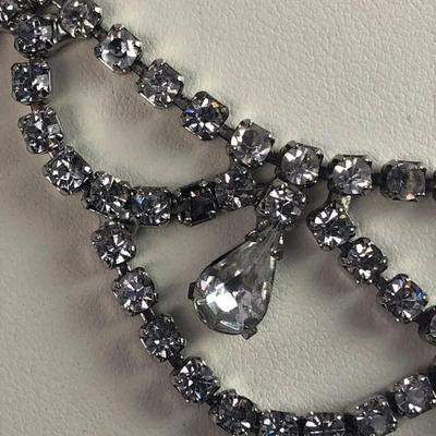 elegant WHITE RHINESTONE FAUX DIAMOND NECKLACE