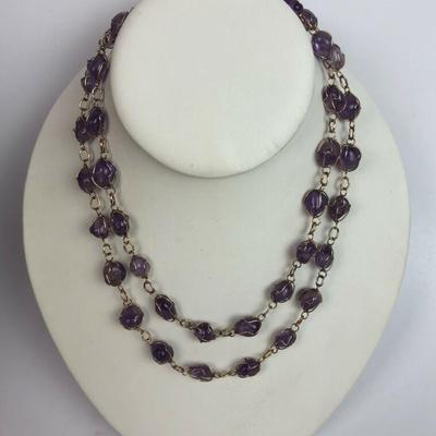 RAW AMETHYST CRYSTAL NECKLACE February Birthstone
