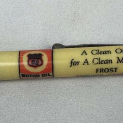 PHILLIPS 66 MOTOR OIL ADVERTISING PENCIL FROST SERVICE ROSCOE NEBRASKA 1940s