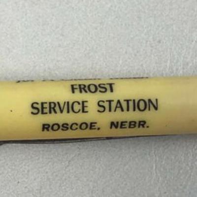 PHILLIPS 66 MOTOR OIL ADVERTISING PENCIL FROST SERVICE ROSCOE NEBRASKA 1940s