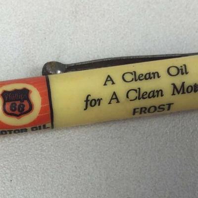 PHILLIPS 66 MOTOR OIL ADVERTISING PENCIL FROST SERVICE ROSCOE NEBRASKA 1940s