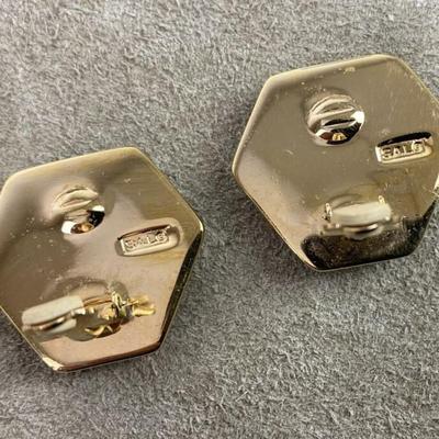 vintage SWAROVSKI S.A.L. CRYSTAL & RUBY CLIP EARRINGS