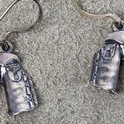 vintage SILVER Chaps Earrings