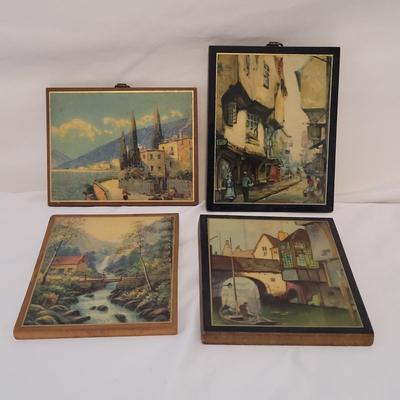 Miniature Wood French Scenery Plaques (B1-EL)