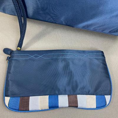 New! Travelon Navy Nylon Handbag and wallet set
