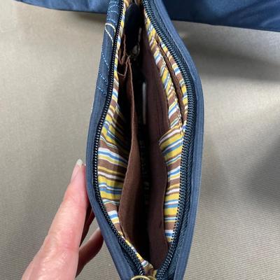 New! Travelon Navy Nylon Handbag and wallet set