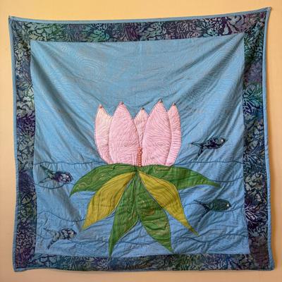 “Inner Pond” Quilted Wall Hanging by Dara Llewellyn (B2-HS)