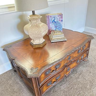 Tuscan style coffee table plus decor