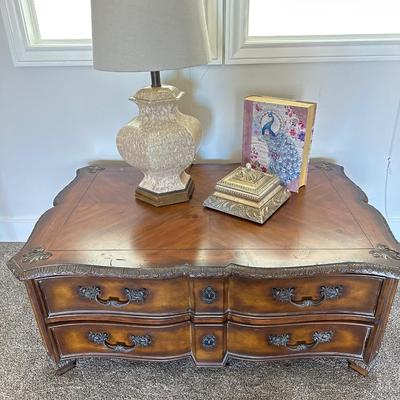 Tuscan style coffee table plus decor