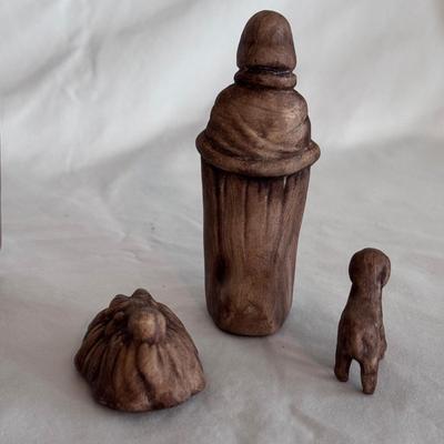 Vintage Italian Hand-Painted Italian Nativity Set and Clay Nativity Set (K-DZ)