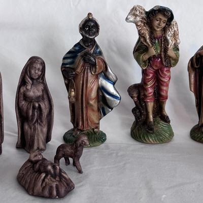 Vintage Italian Hand-Painted Italian Nativity Set and Clay Nativity Set (K-DZ)