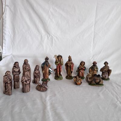 Vintage Italian Hand-Painted Italian Nativity Set and Clay Nativity Set (K-DZ)