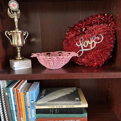 Book cases & contents w/ Louis Vuitton box