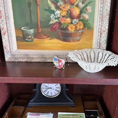 Book cases & contents w/ Louis Vuitton box